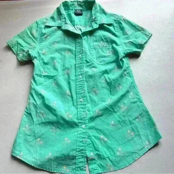 Le Tigre Vintage Cotton Short Sleeve Button Down Up Lollipop Printed Unisex S - Picture 1 of 6